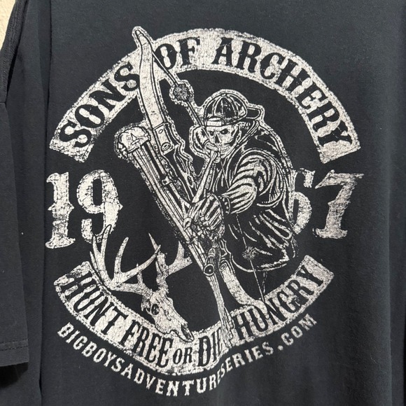 Sons of Archery men's T-Shirt Big Boys Adventure Series Hunt Free or Die 3XL - Picture 1 of 4